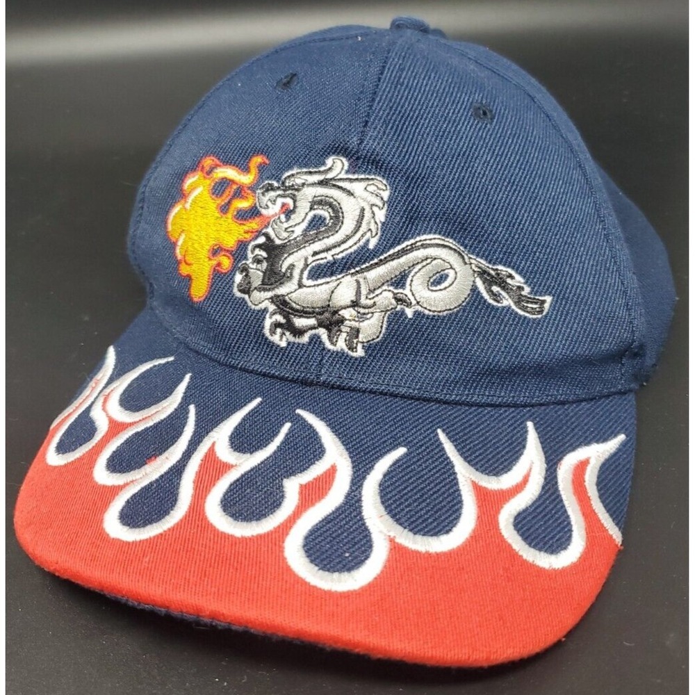 Fire Breathing Dragon With Flame Adjustable Strap Back OSFA